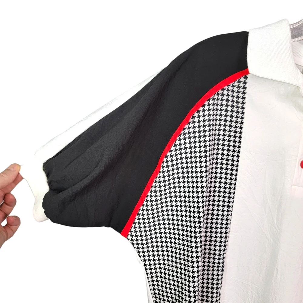 Reno of California Vintage Multi Pattern Color Block Button Up Blouse Tee M - Picture 9 of 12